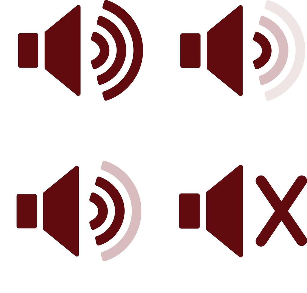 Red icons sound radio app speaker illustration vector