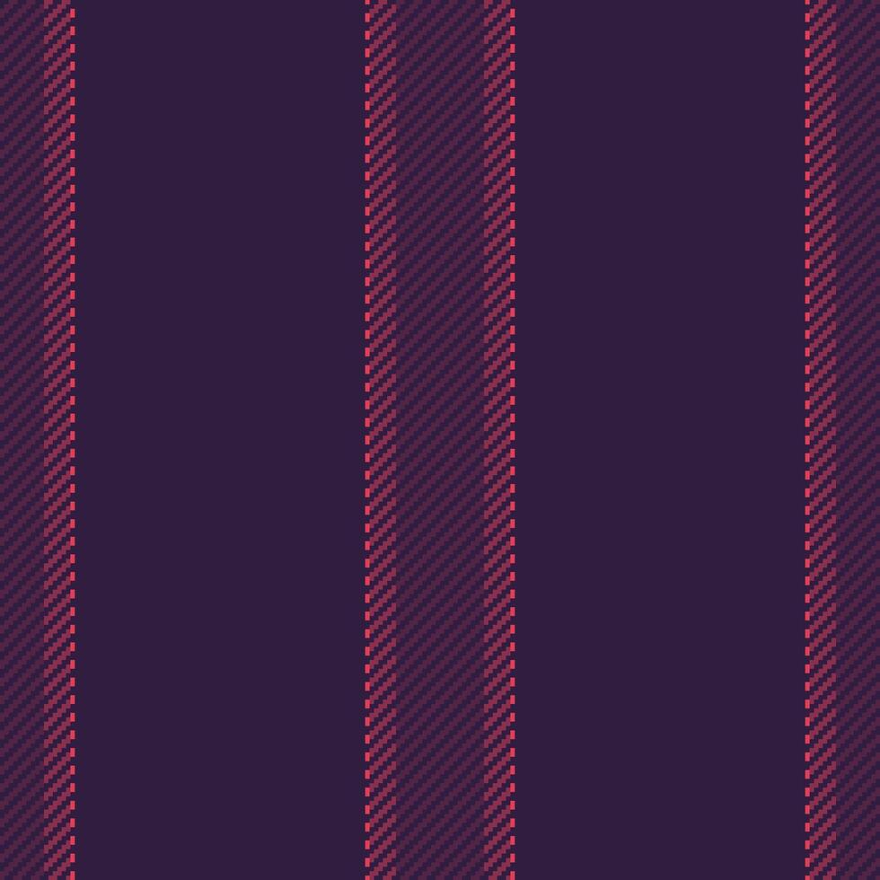 Multicoloured seamless stripe fabric, internet lines vertical . Sample textile pattern background texture in dark and pink colors. vector