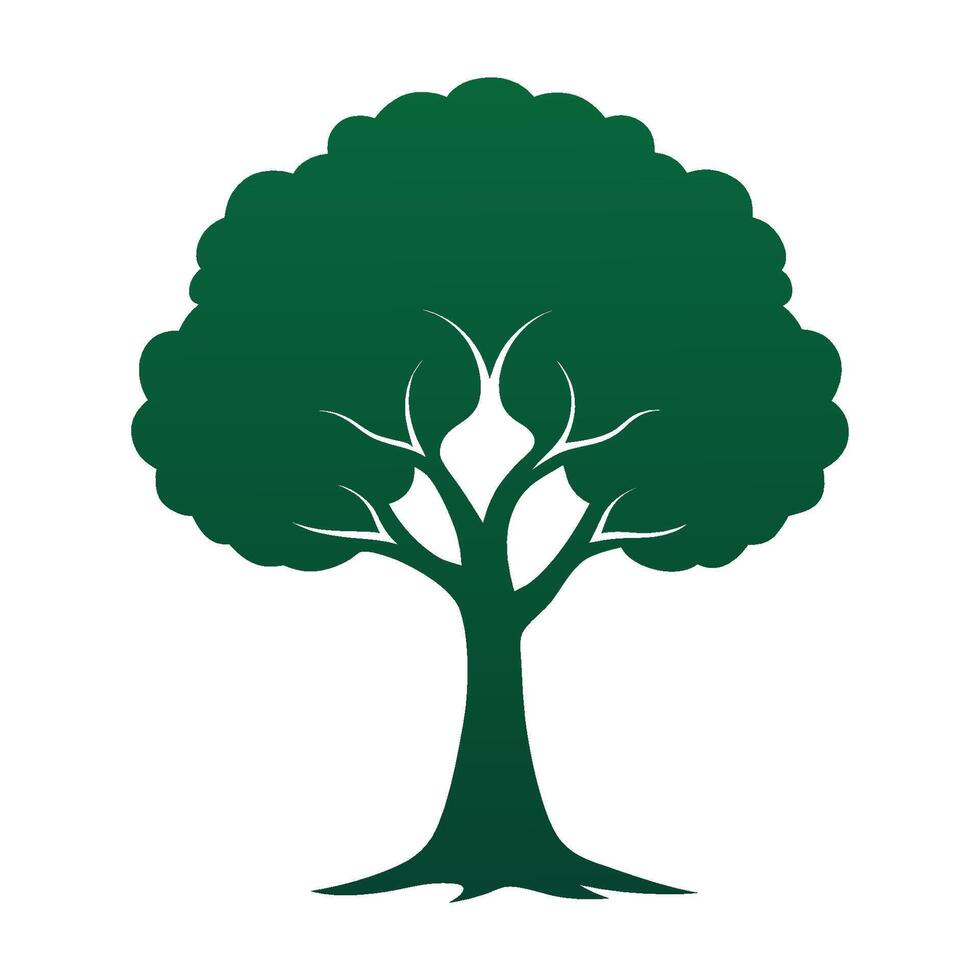 A tree with green leaves on a white background vector