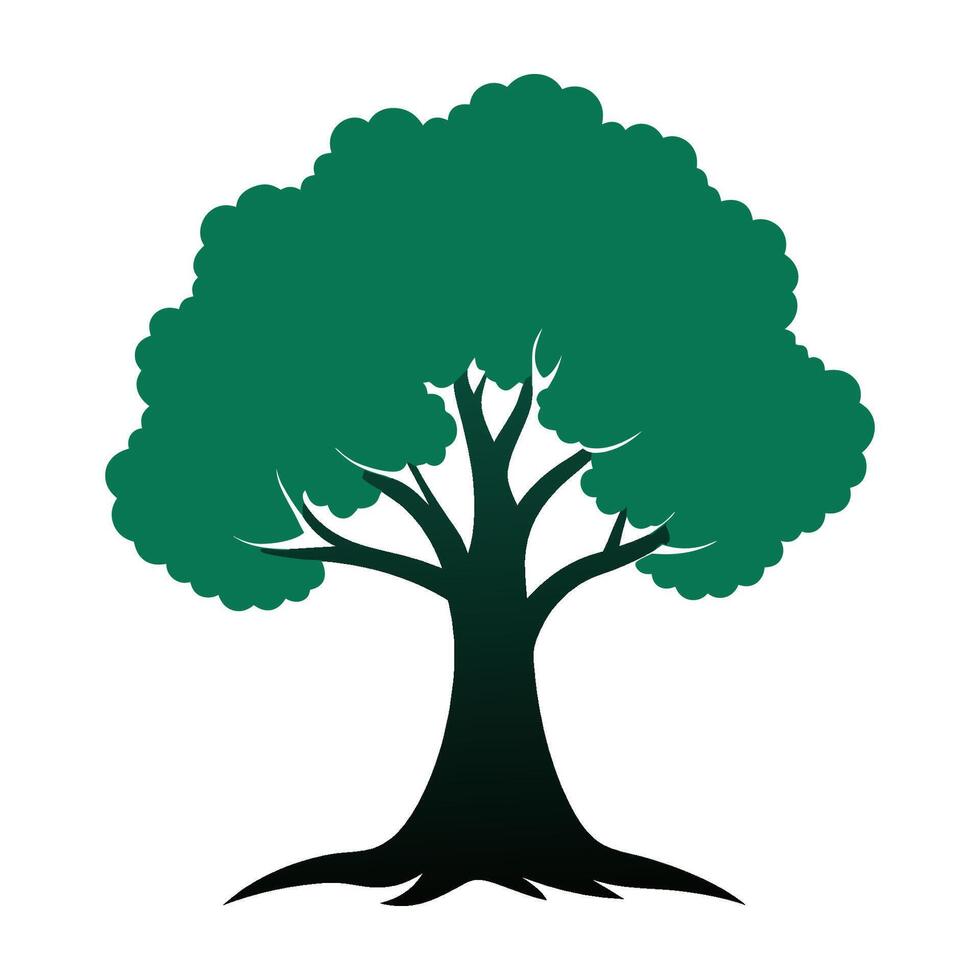 A tree with green leaves on a white background vector