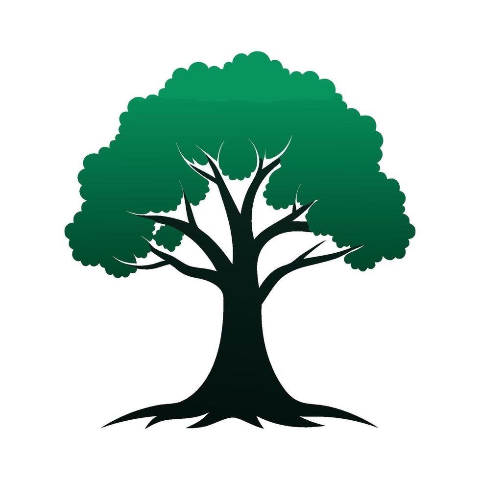 A tree with green leaves on a white background vector