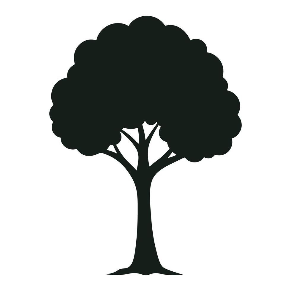 A black silhouette of a tree on a white background vector