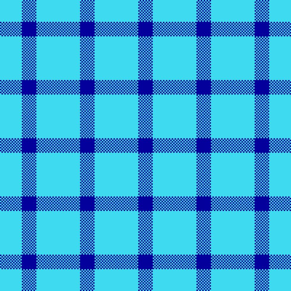 Dining seamless check plaid, postcard background textile . No people texture tartan pattern fabric in cyan and indigo colors. vector
