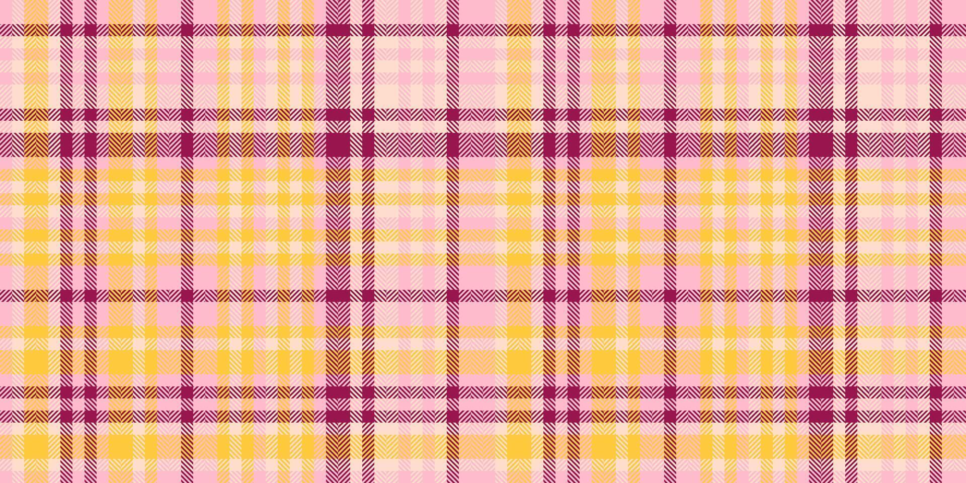 Primary fabric texture pattern, endless seamless plaid background. Rectangle check textile tartan in pink and light colors. vector