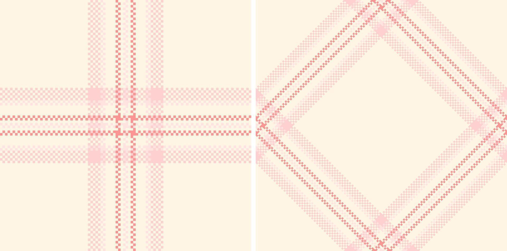 Fabric pattern texture of background check tartan with a seamless textile plaid. Set in summer colors in stylish wrapping options for gifts. vector