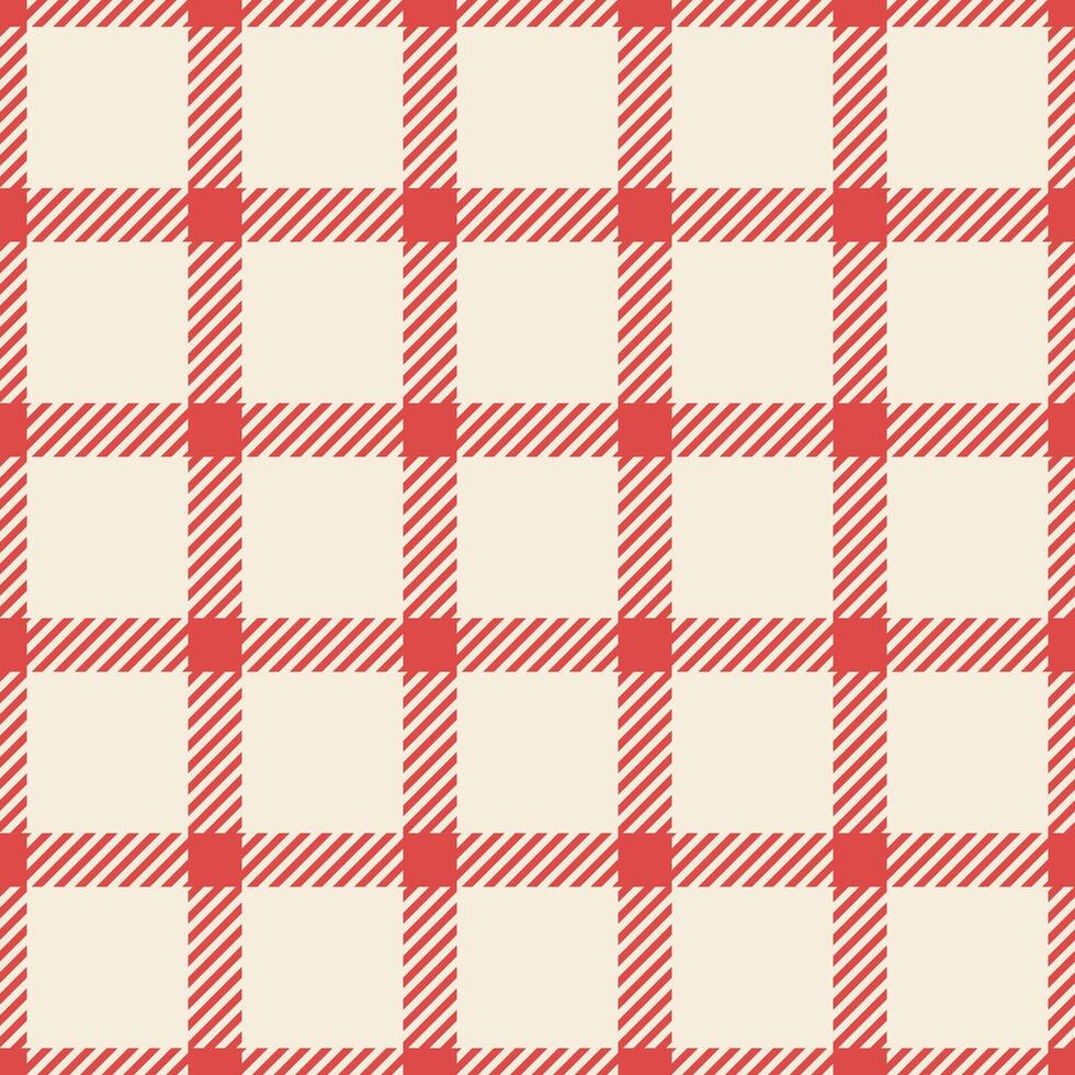 Mexican check seamless tartan, layered background fabric texture. Pano pattern textile plaid in red and antique white colors. vector