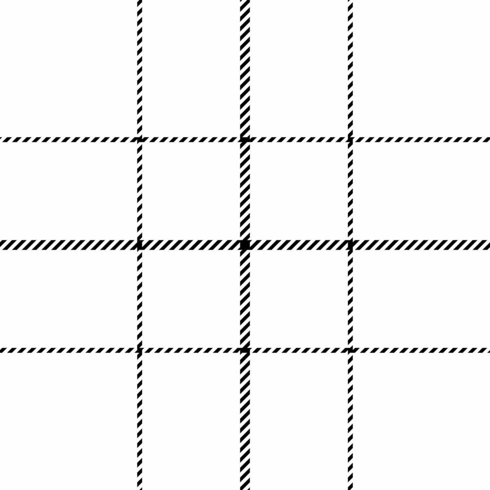 Panjabi texture textile pattern, plank tartan seamless. 60s check plaid background fabric in white and black colors. vector