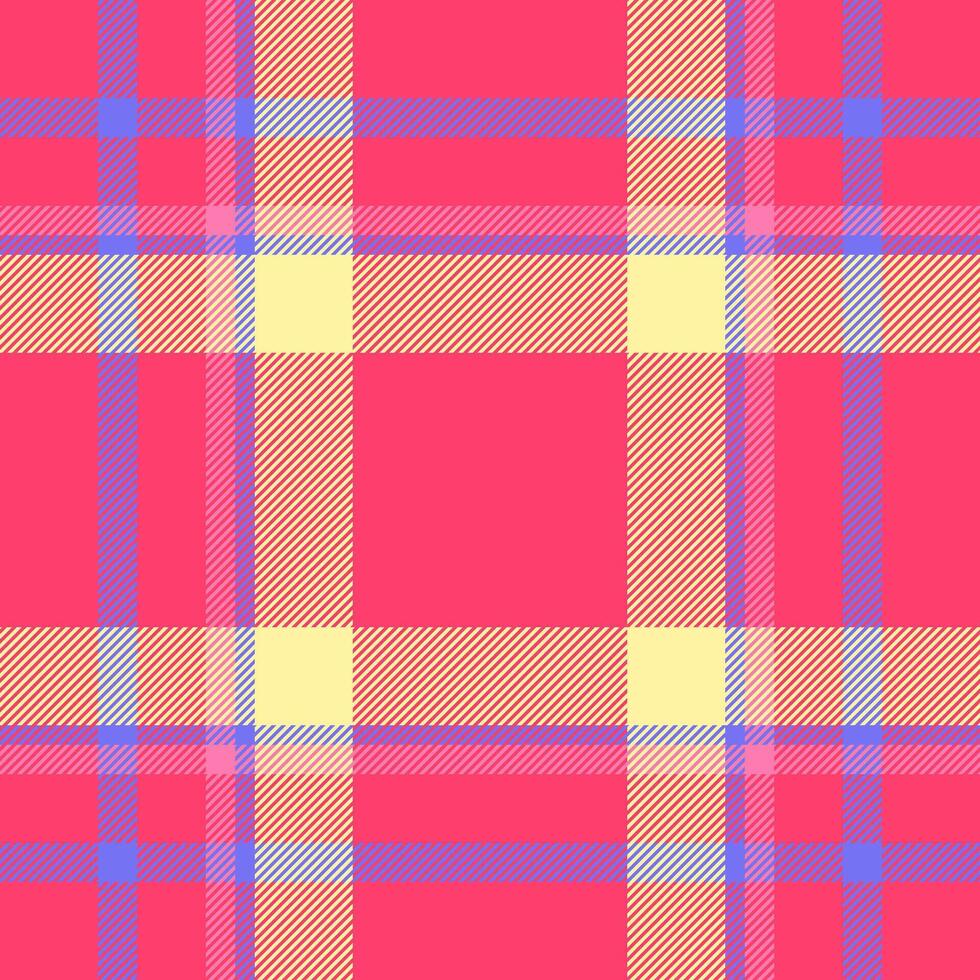 Conceptual pattern textile fabric, rural check seamless background. Mat plaid texture tartan in red and yellow colors. vector