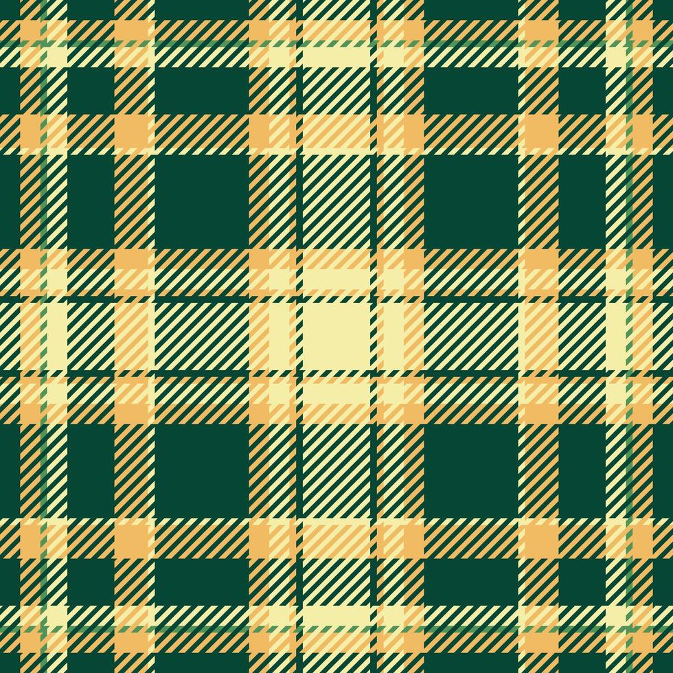 Golf plaid check texture, scenery textile tartan fabric. Blanket seamless pattern background in dark and amber colors. vector