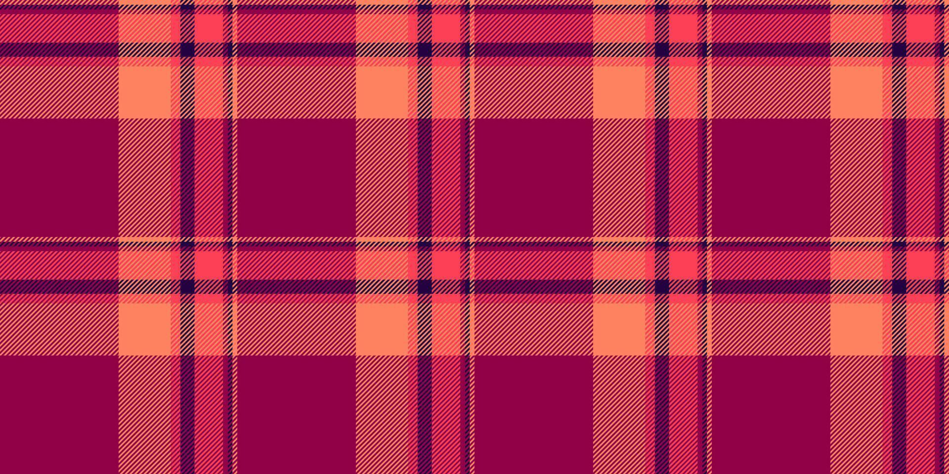 Flowing textile fabric texture, new year pattern seamless. Layered tartan check background plaid in red and pink colors. vector