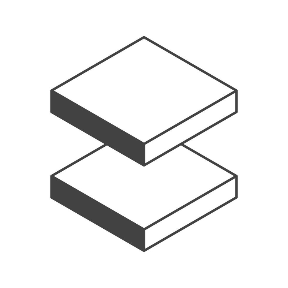 Cube logo, geometric design. Black and white Box logotype company, trendy techno emblem in isometric 3D style. vector