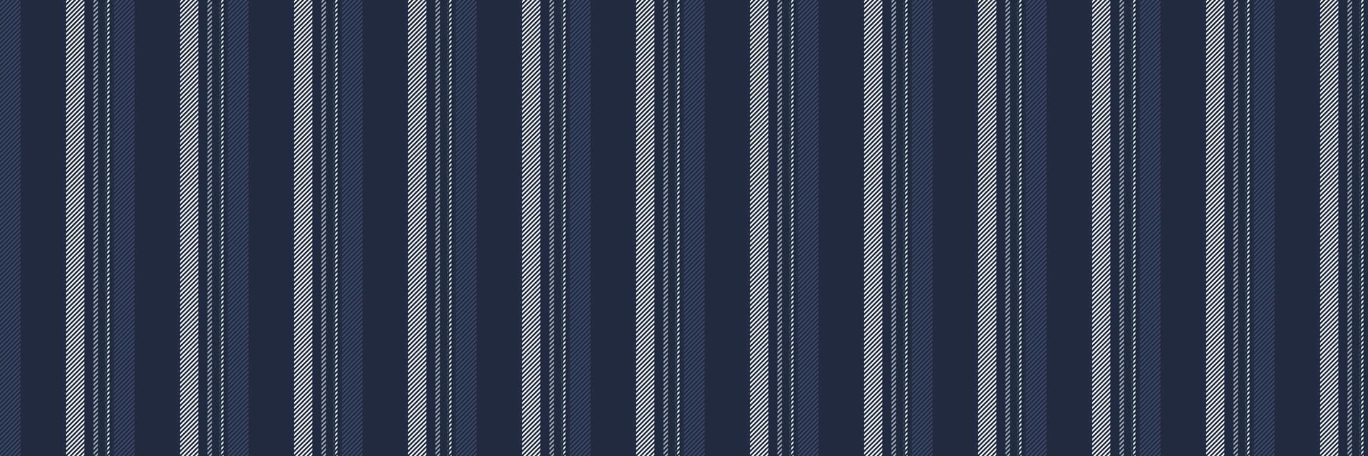 Motif fabric pattern background, romance stripe seamless texture. Hunter lines textile vertical in dark and blue colors. vector