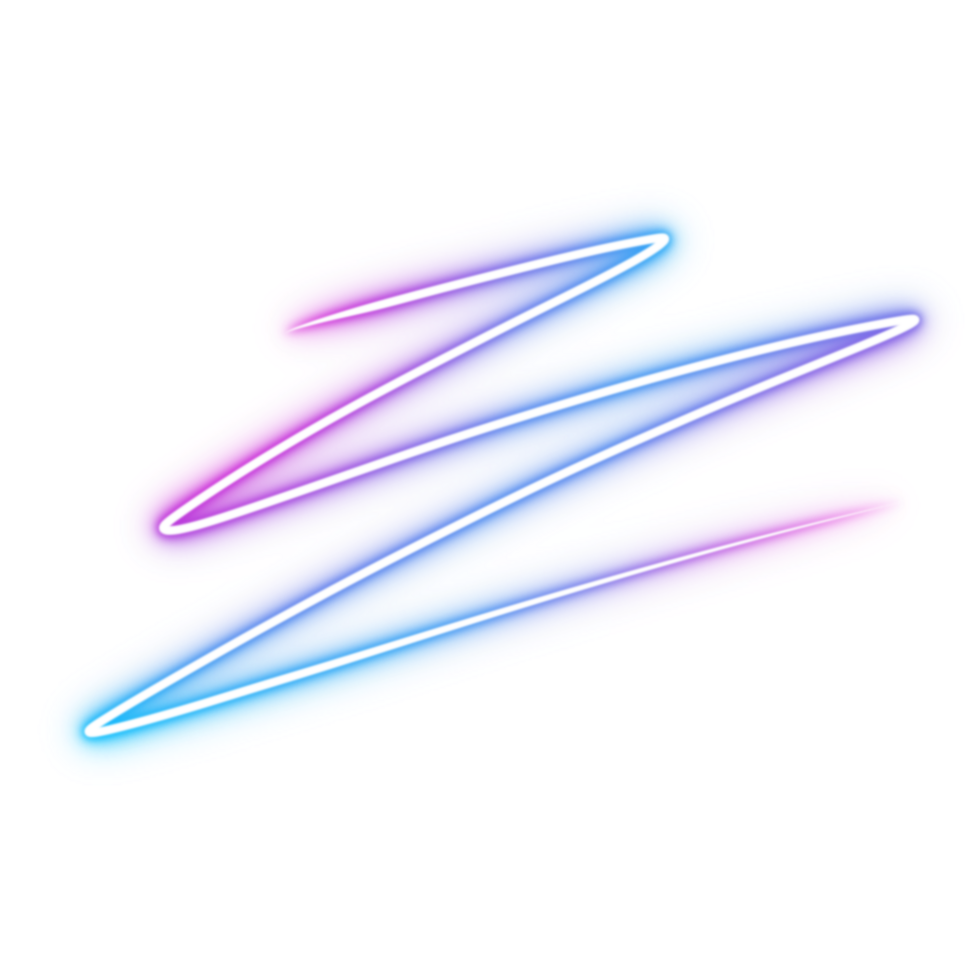 zig zag doodle neon line png