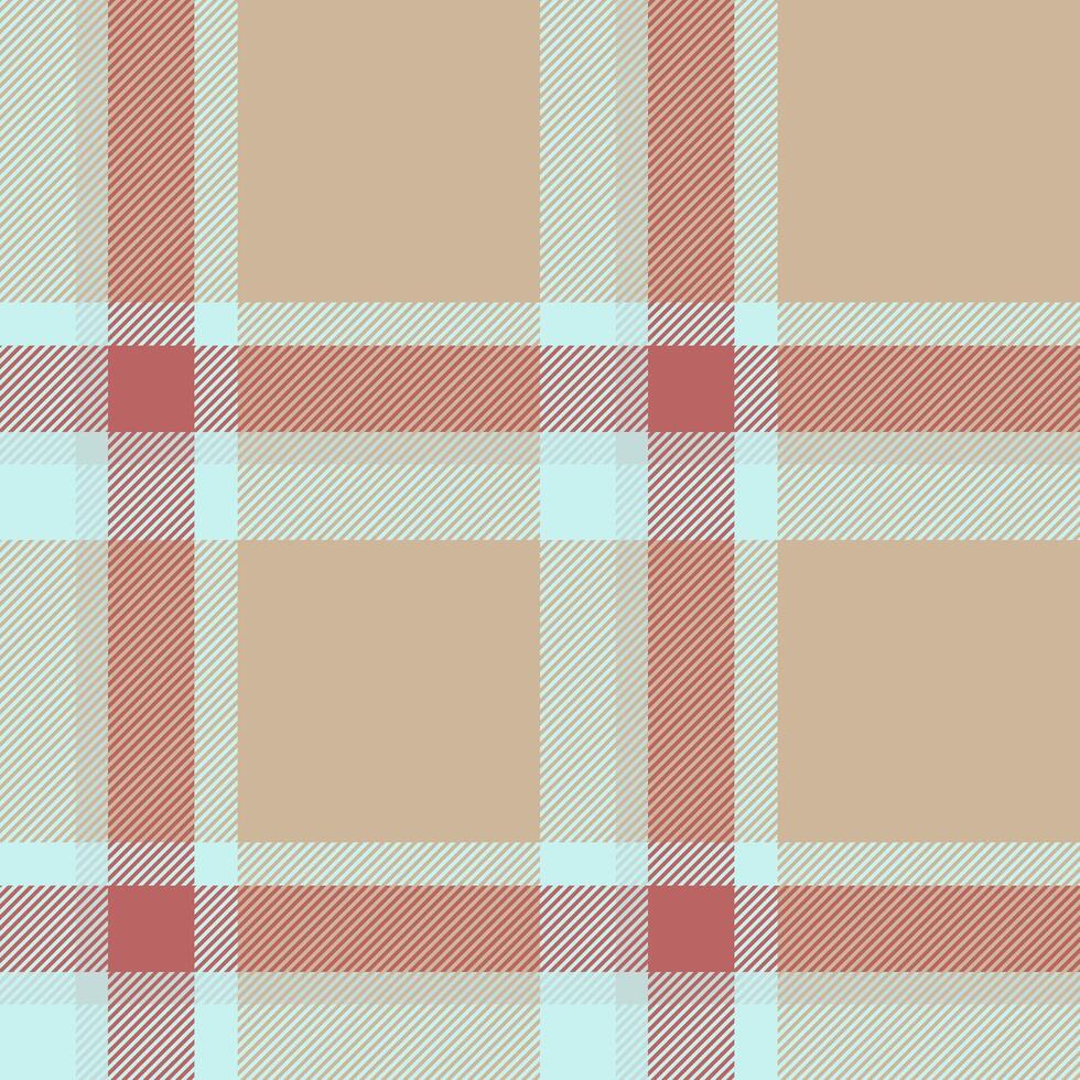 Stationary tartan textile fabric, geometry plaid pattern . Antique background texture check seamless in light and red colors. vector