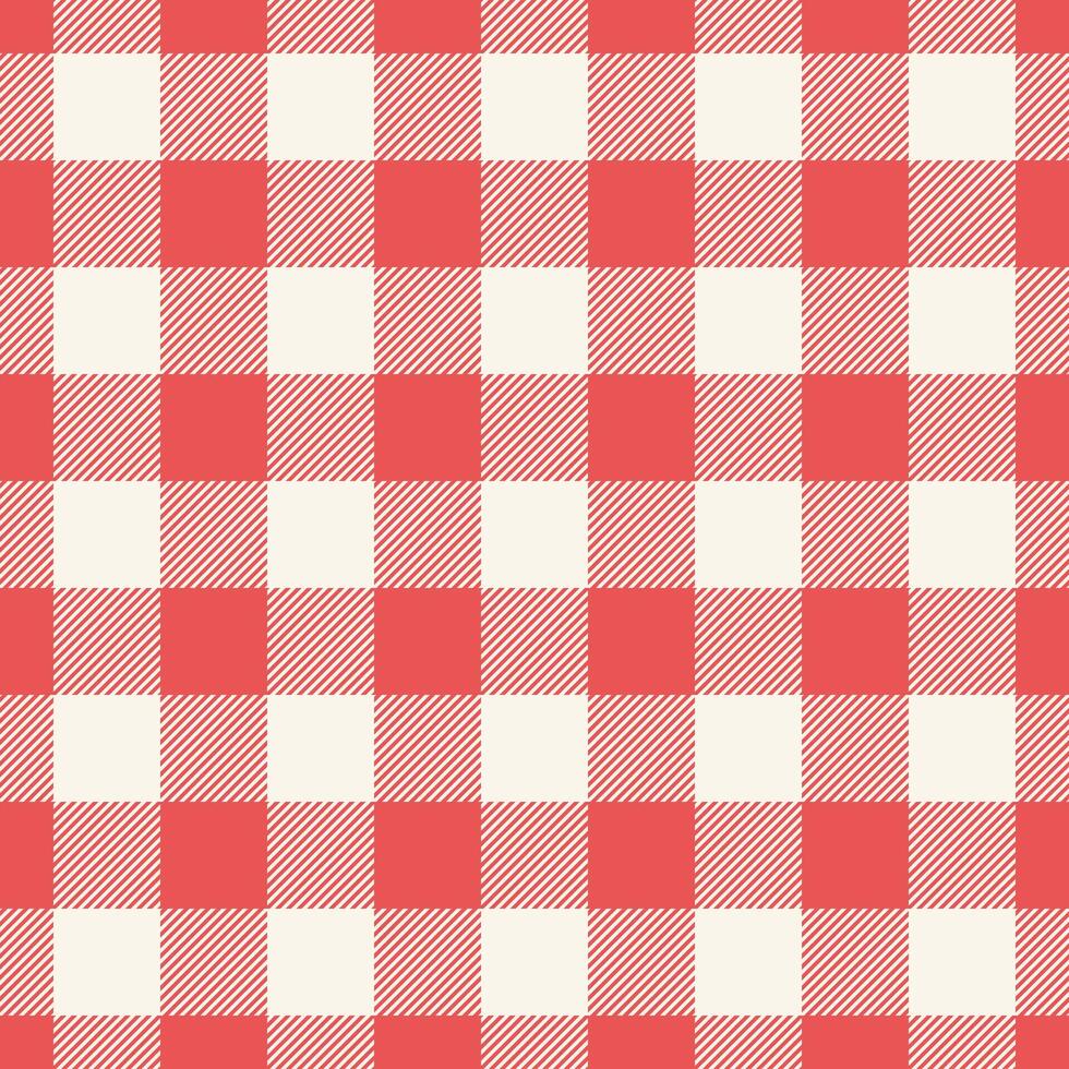 Editable pattern plaid tartan, sketching seamless background check. Cozy texture fabric textile in red and old lace colors. vector