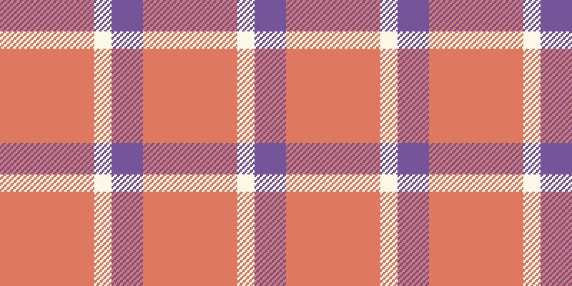 Setting plaid texture textile, flooring tartan check seamless. Down fabric pattern background in red and violet colors. vector