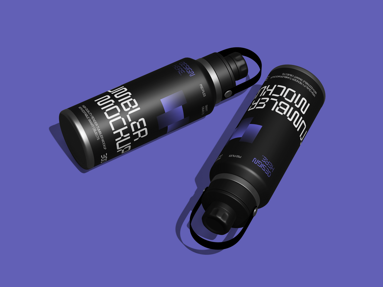 Eco Thermos Steel bottle Mockup 3D Render psd