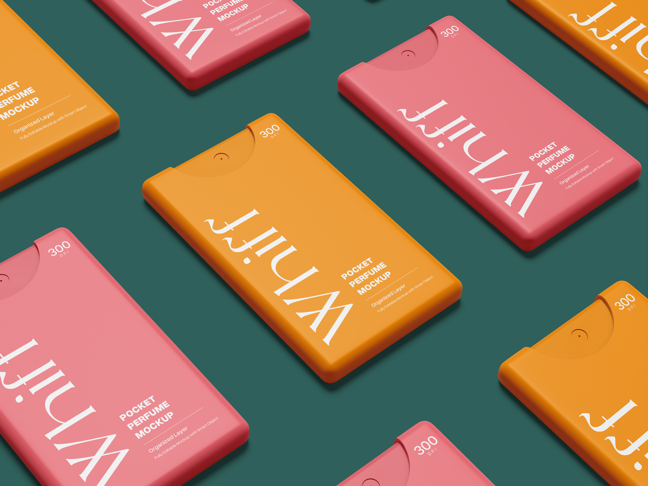Pocket Parfume Mockup 3D Render psd