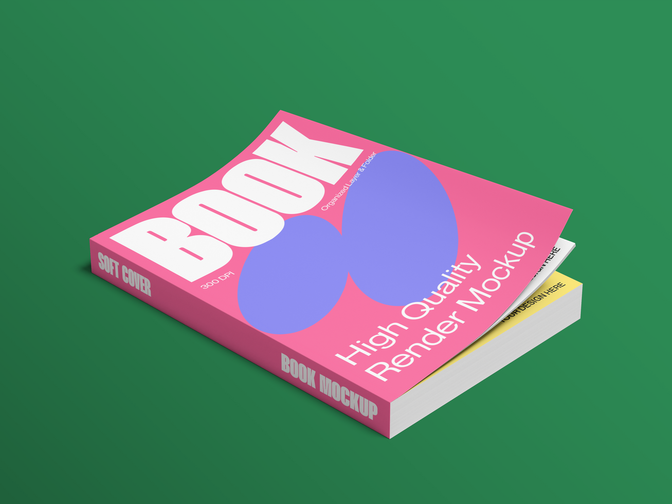 Softcover Book Mockup 3D Render psd