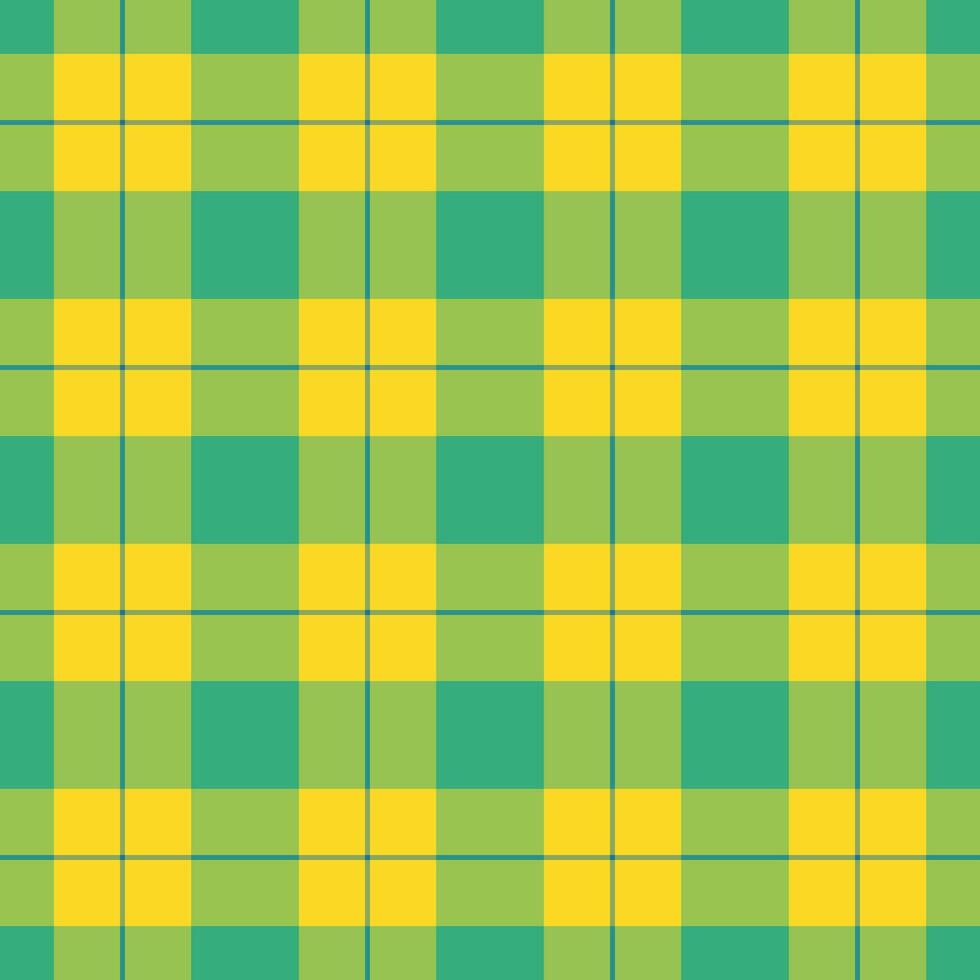 Greeting check fabric plaid, advertisement seamless texture. Vogue pattern textile background tartan in green and yellow colors. vector
