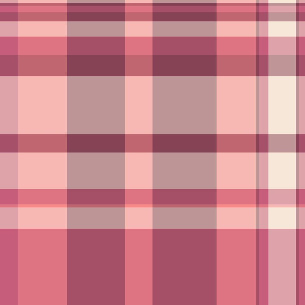 Canadian textile background, flowing tartan plaid pattern. Outfit texture check seamless fabric in red and light colors. vector