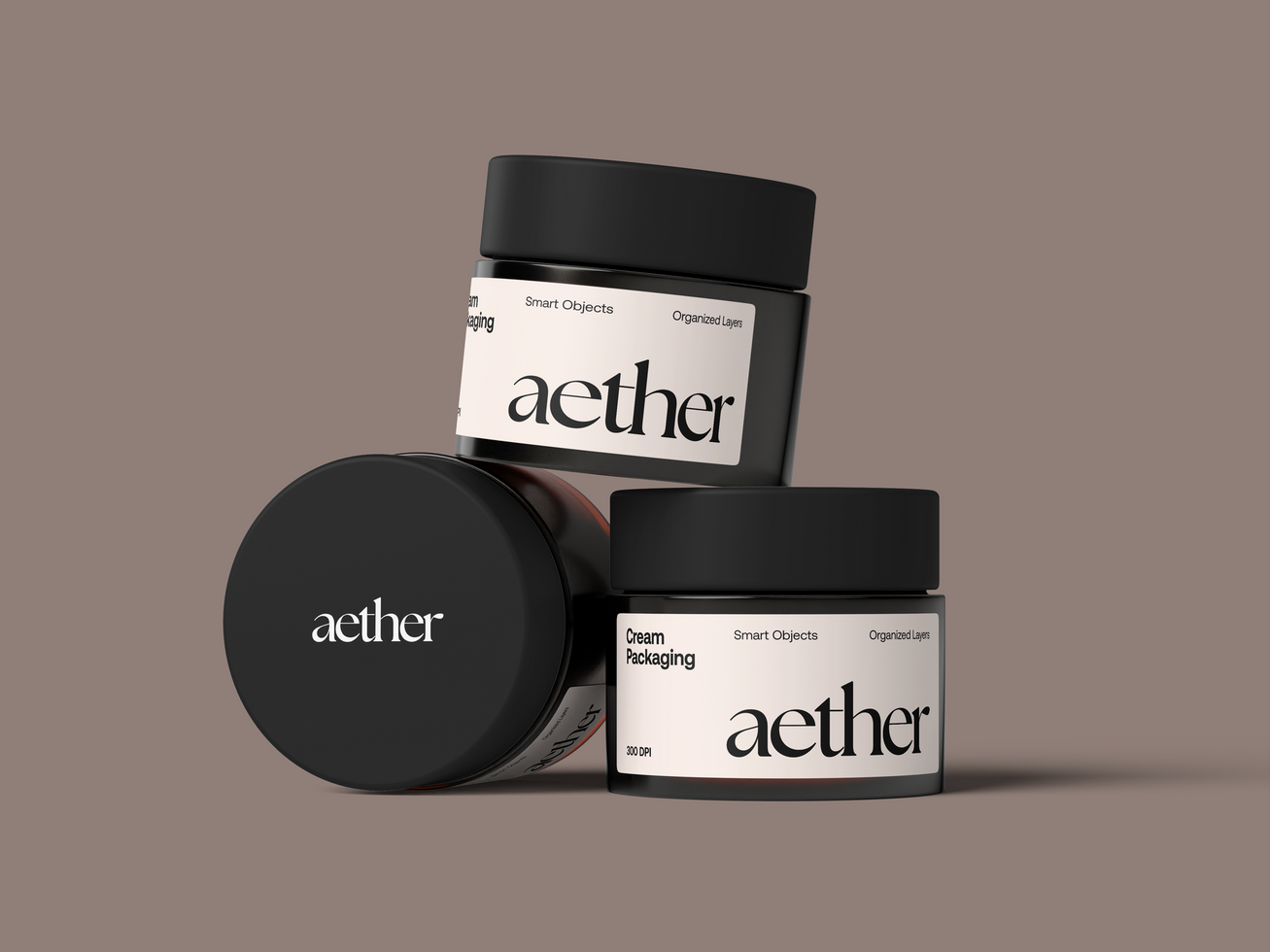 Skincare Jar Mockup 3D Render psd