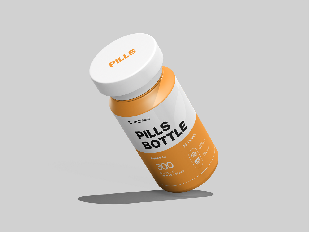 Medical Supplement Pills Bottle Mockup psd