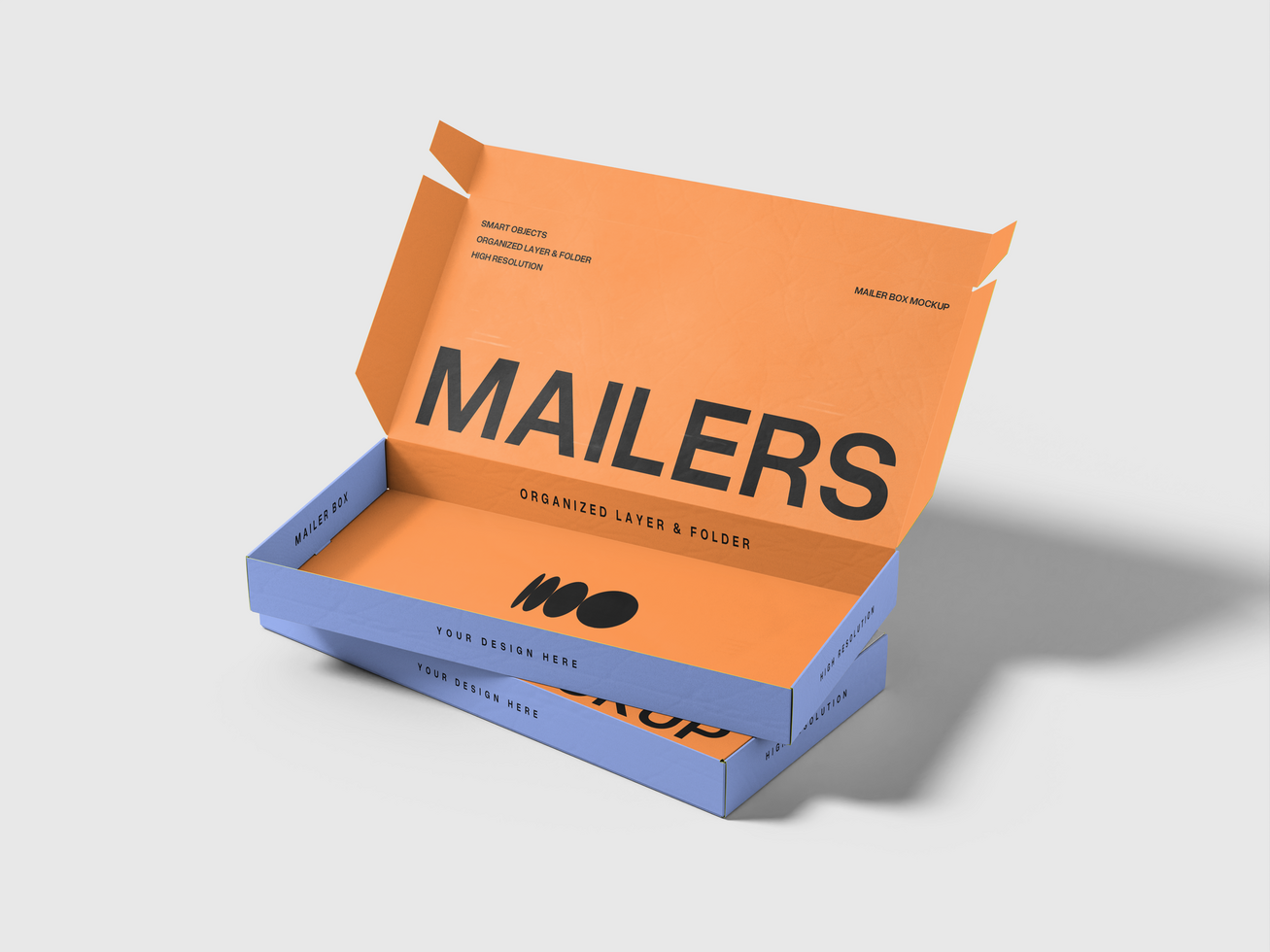 Open Rectangular Box Mockup psd