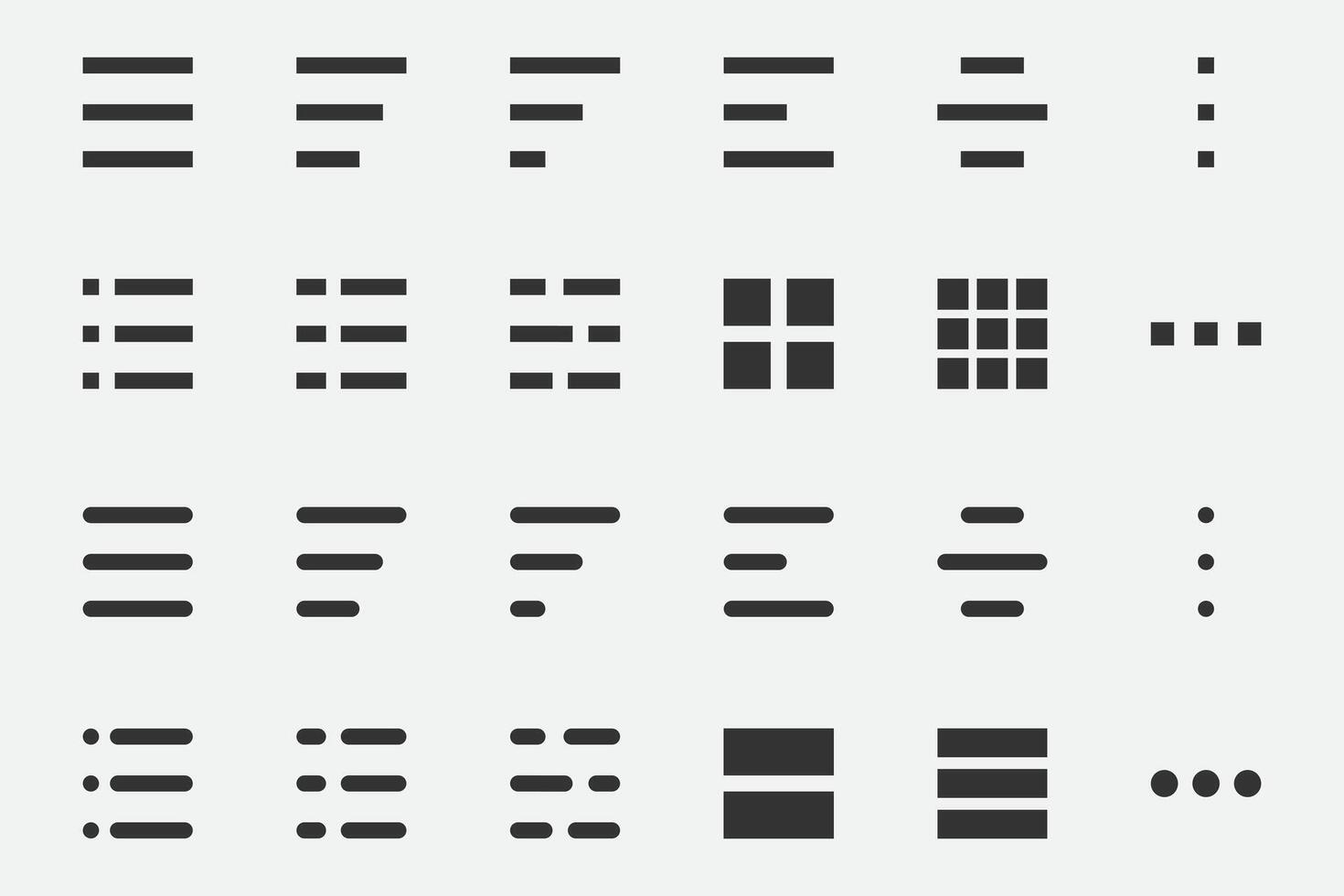 Hamburger lines menu symbol. Line icon sign for interface or button. vector