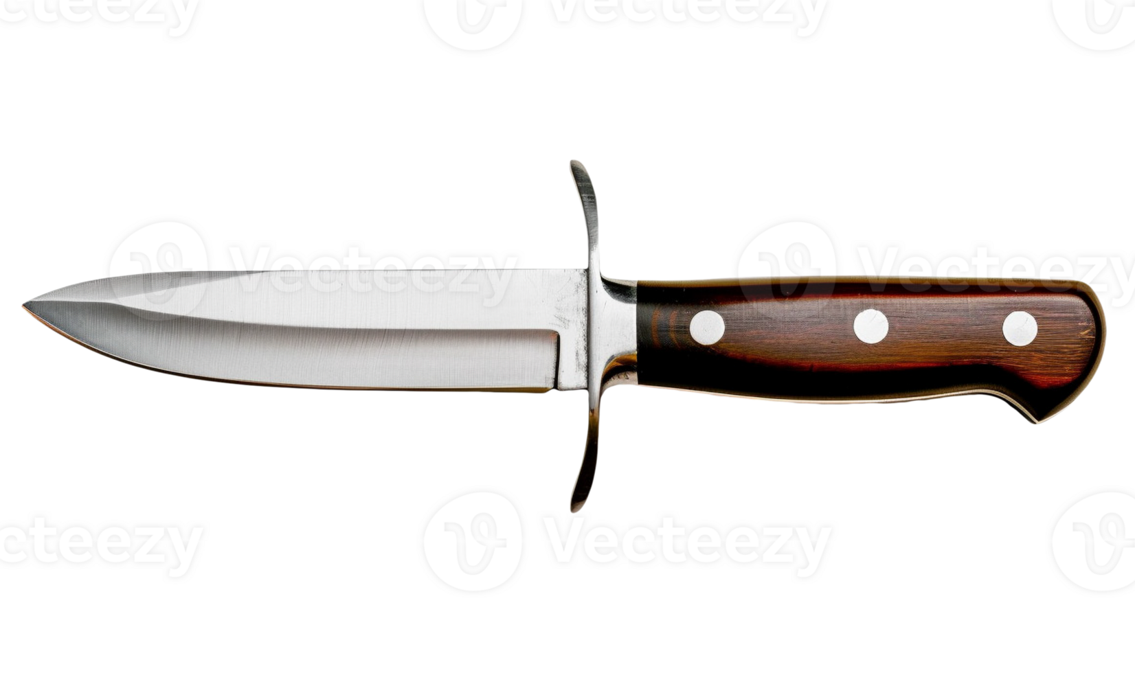 A isolated knife with a wooden handle and a transparent background background png