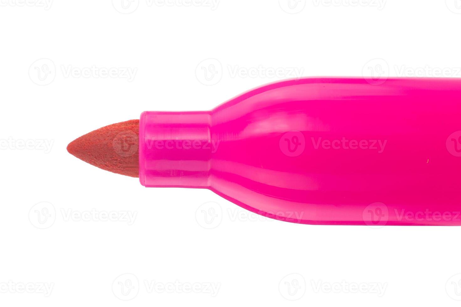 Pink Marker Tip Close Up on White Background photo