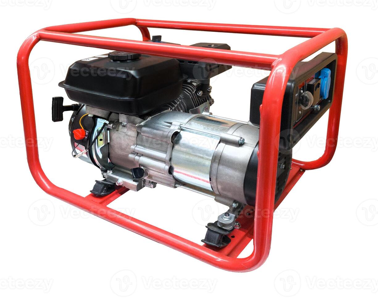 Red Framed Portable Power Generator photo