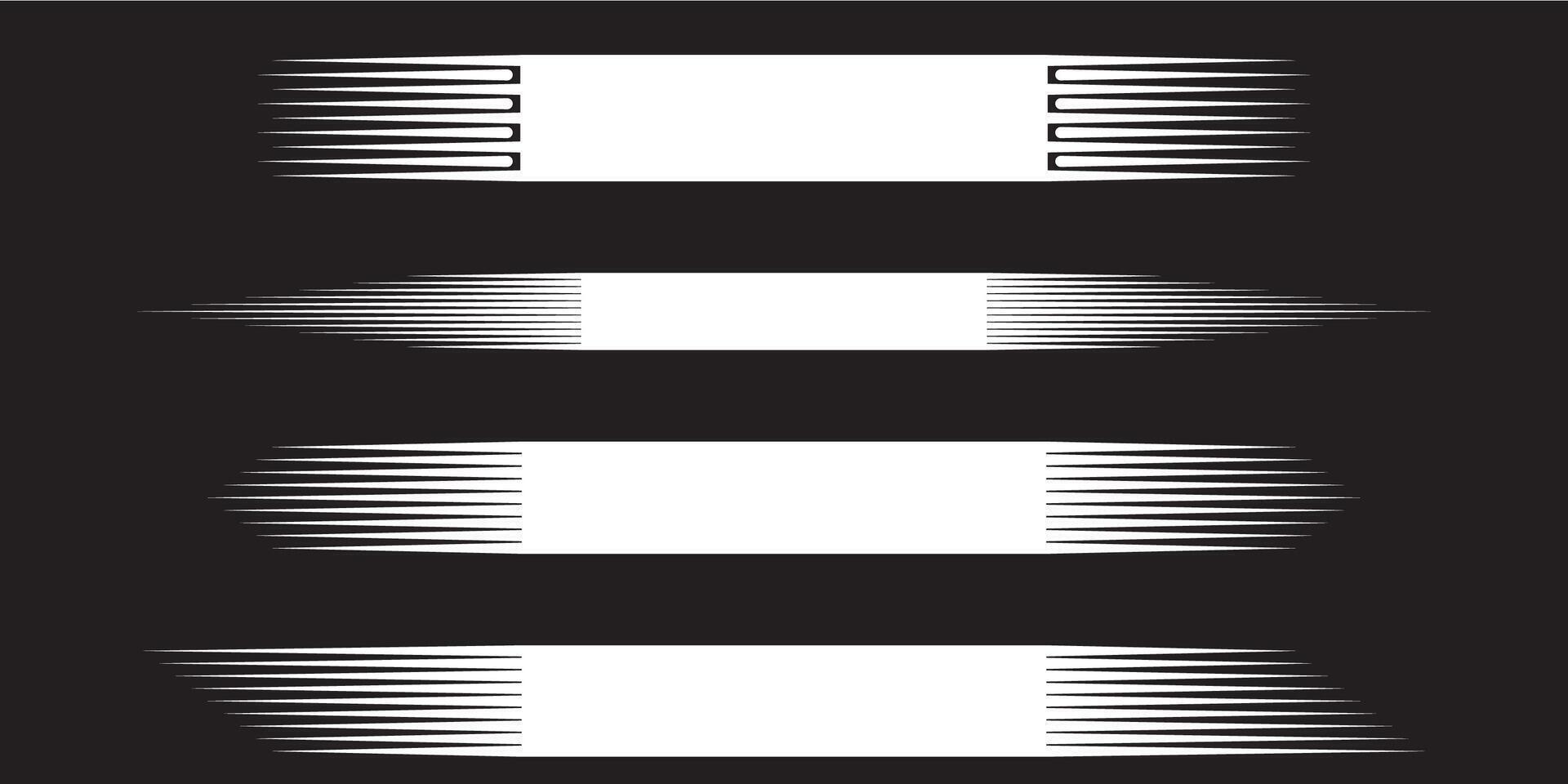 Black cartoon-style motion lines with soft corners. Text background with speed lines. speed effect set. vector