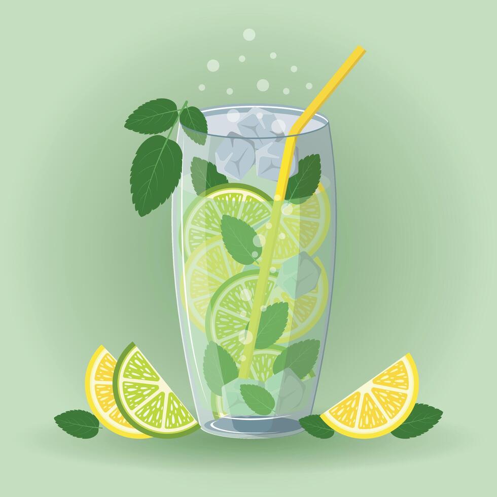 Refreshing drink Mojito vector