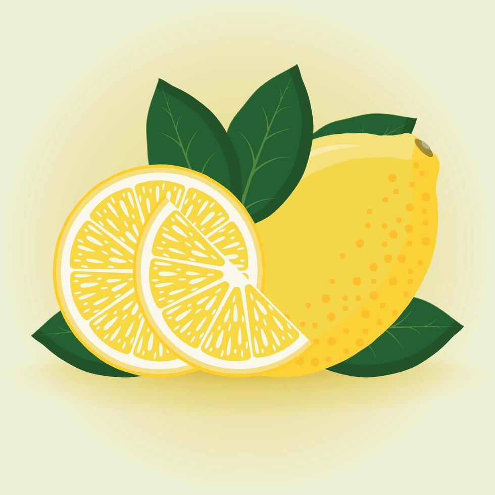 Juicy ripe yellow lemon for healthy eating vector