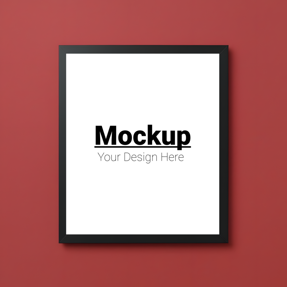Contemporary Frame Mockup on Red Background for Custom Insert psd