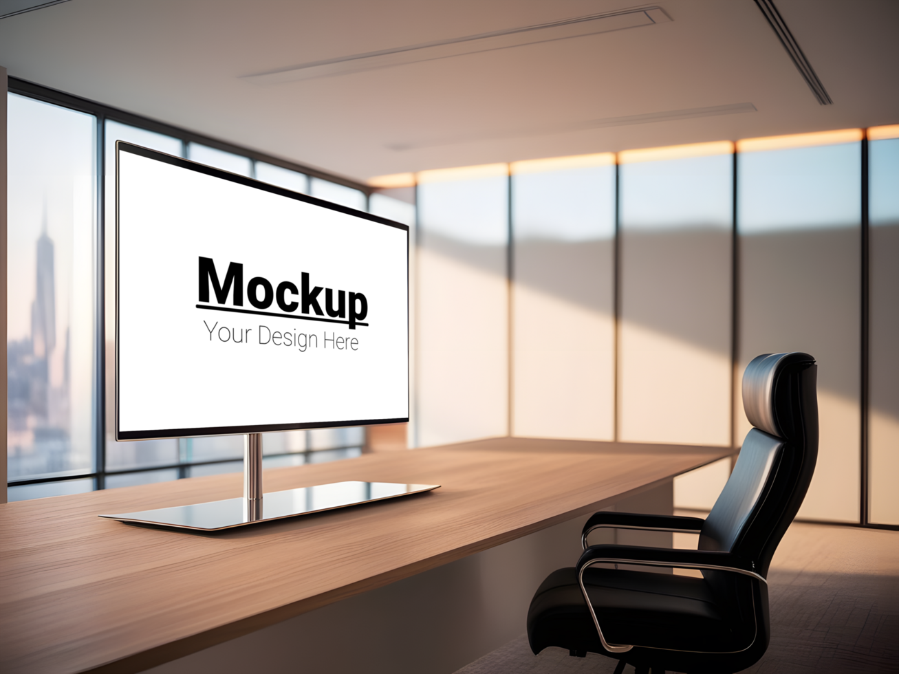 Minimalist Office Conference Room Display Mockup for Presentations psd