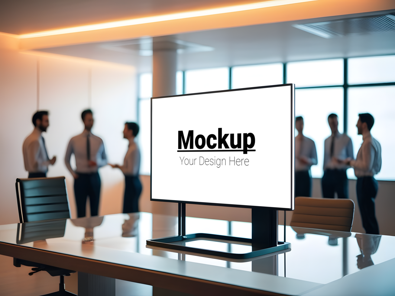 Sophisticated Conference Room Display Mockup for Your Designs psd