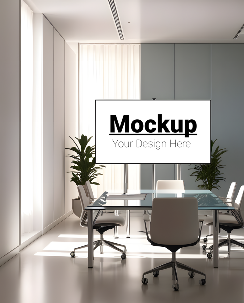 Elegant Office Conference Room Display for Design Mockups psd
