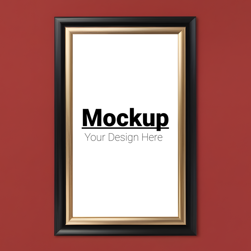 Minimalist Frame Display on Red Background for Your Design psd