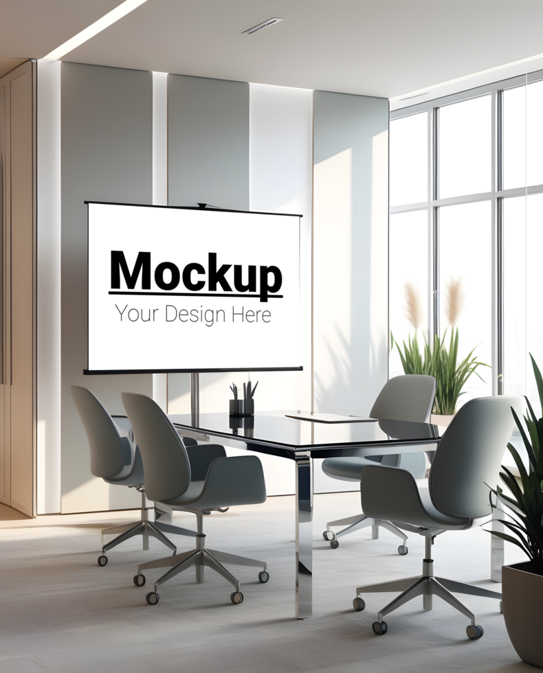 Stylish Office Conference Room Setup for Custom Mockups psd