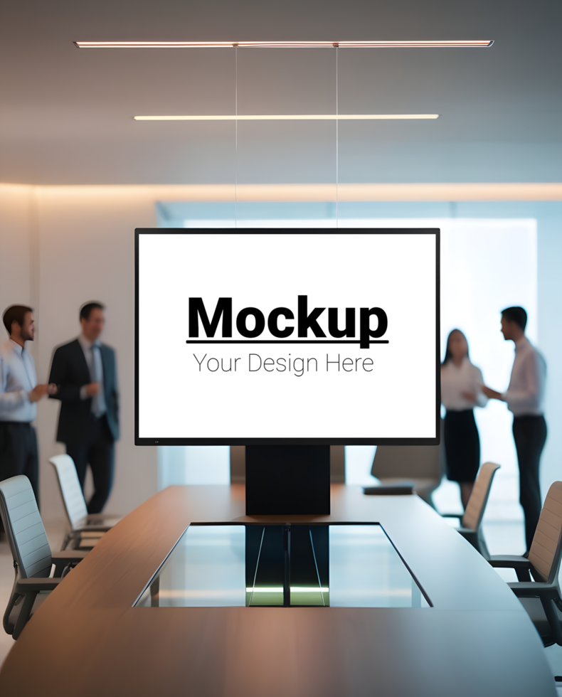 High-End Office Conference Room Mockup with Modern Touches psd