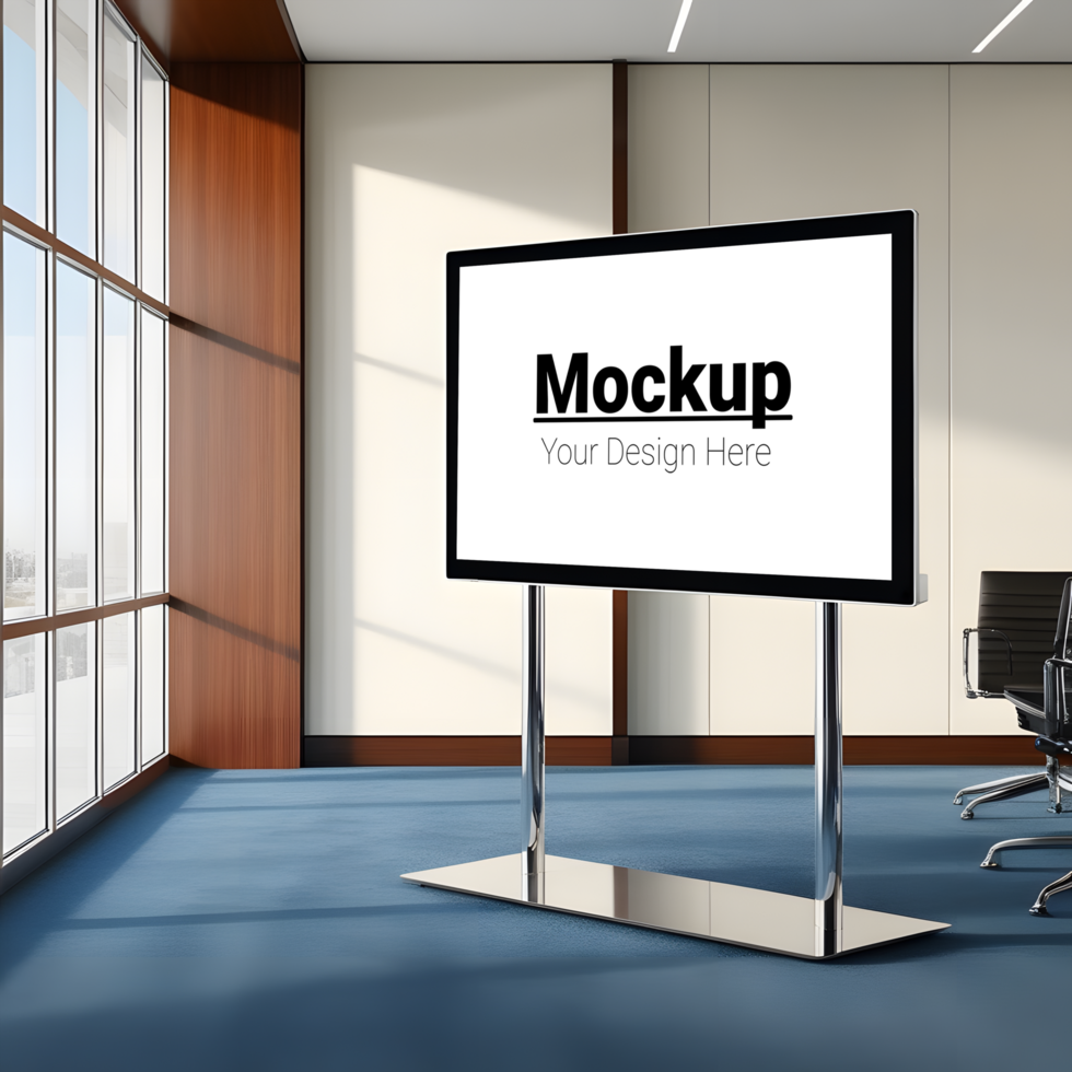 Modern Office Space Conference Room Display Mockup psd