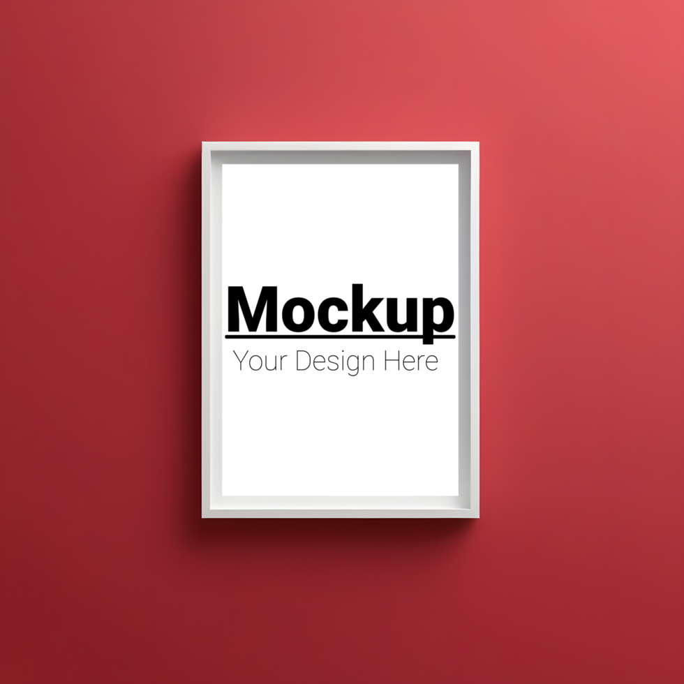 Clean Frame Display with Red Background for Design Showcase psd