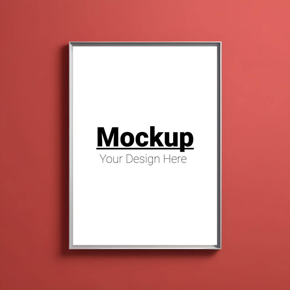 Versatile Frame Mockup on Vibrant Red Background for Custom Designs psd
