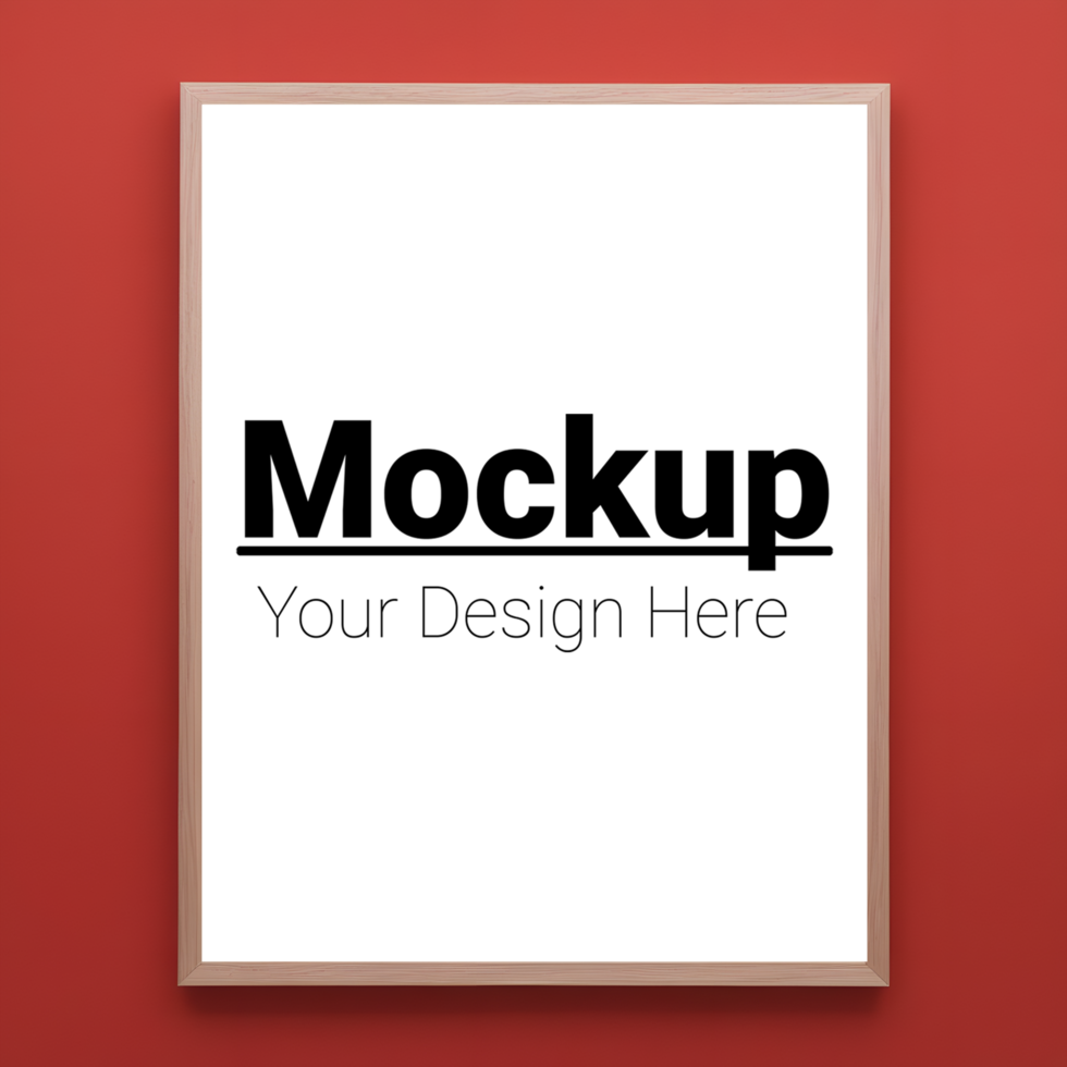Elegant Frame Mockup on Red Background for Design Presentation psd