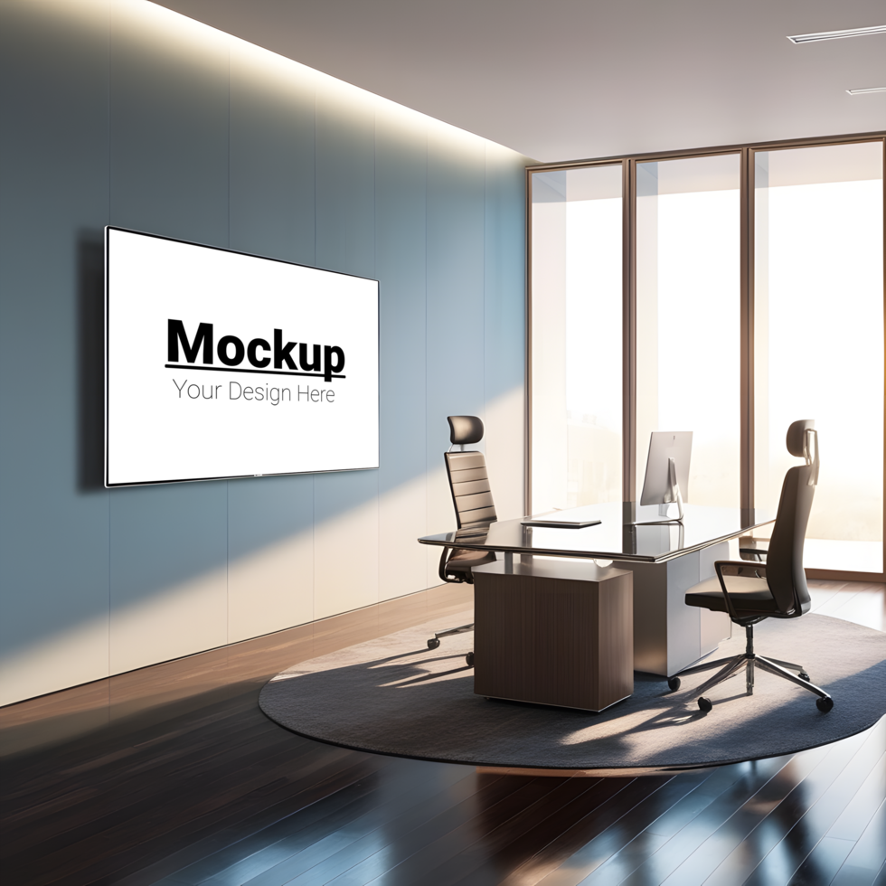 Innovative Office Conference Room Mockup for Business Display psd