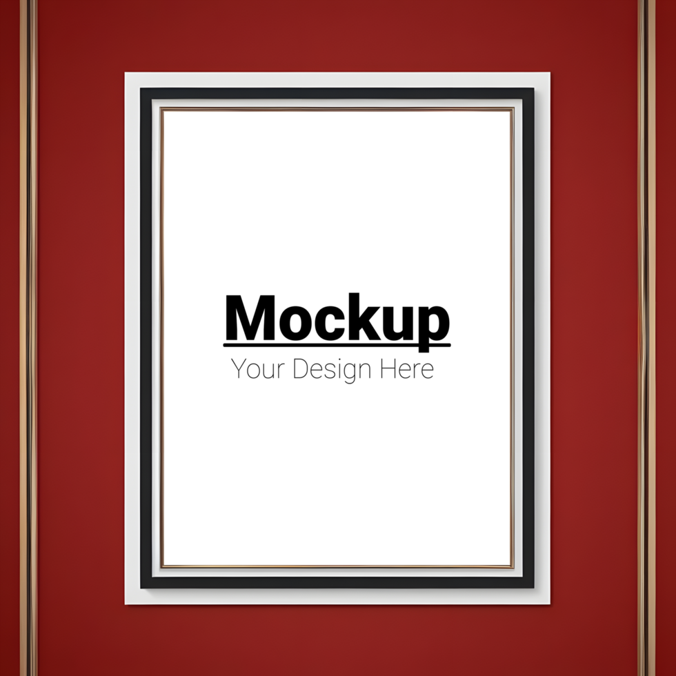 Frame Mockup for Your Design on Bold Red Background psd