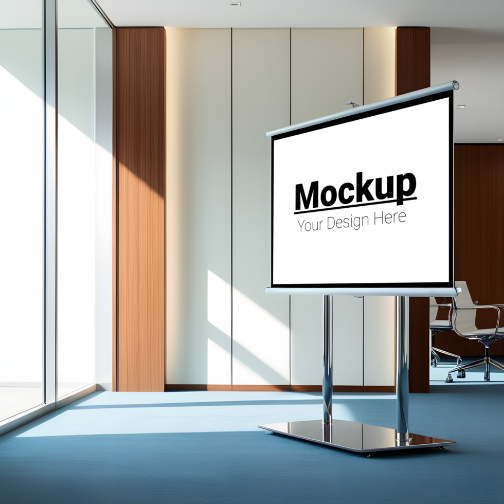 Office Conference Room Mockup with Minimalist Design psd
