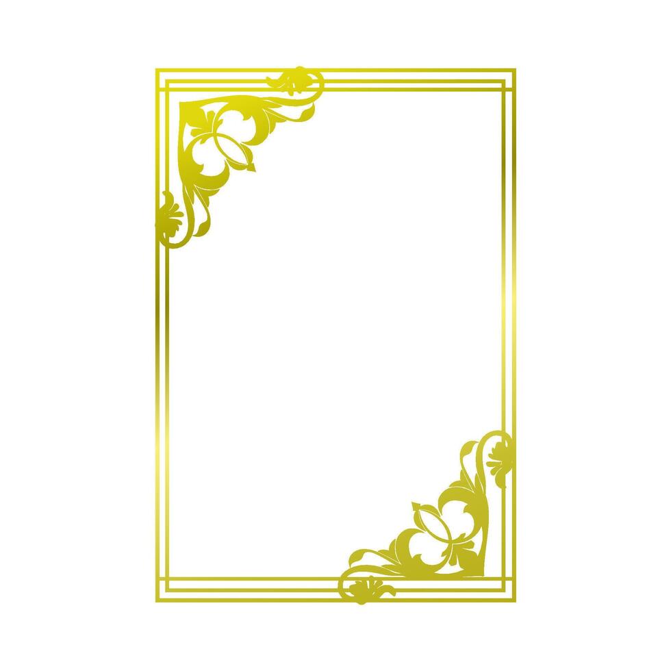 classic gold frame with ornaments vector